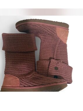 UGG Knit Button Boots in Rosewood
